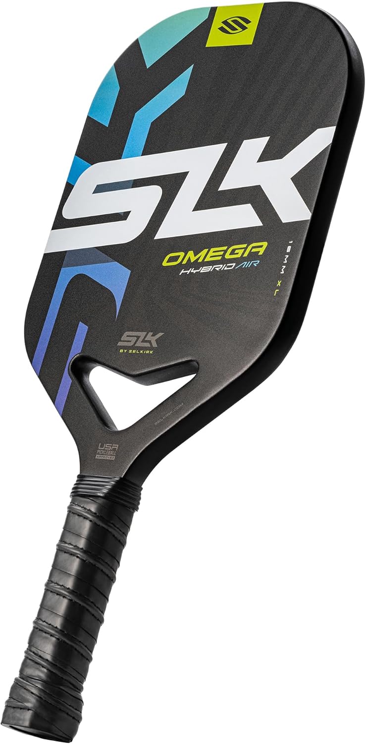 2025 SLK Omega Pickleball Paddle | 12k UltraWeave Carbon Fiber Face with Rev-Control Polymer Core | ProSpin+ Texture for Spin and Control