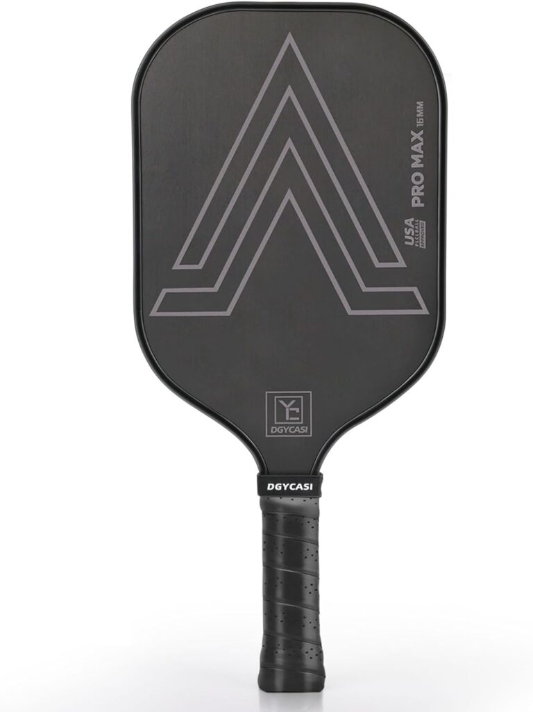 YC DGYCASI 16mm Pickleball Paddles Professional, 2025 USAPA Approved T700 Carbon Fiber Surface Pickle Paddle(CFS), Polypropylene Lightweight Honeycomb Core, Cushion Comfort Grip, with Cover Case Black