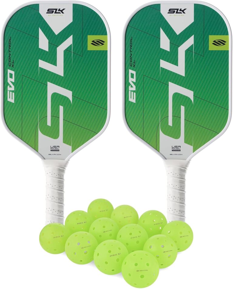 Save  | 2025 SLK Evo Control XL Pickleball Paddle Bundle | 2 x Citron Paddles + 12 Pack Pickleballs